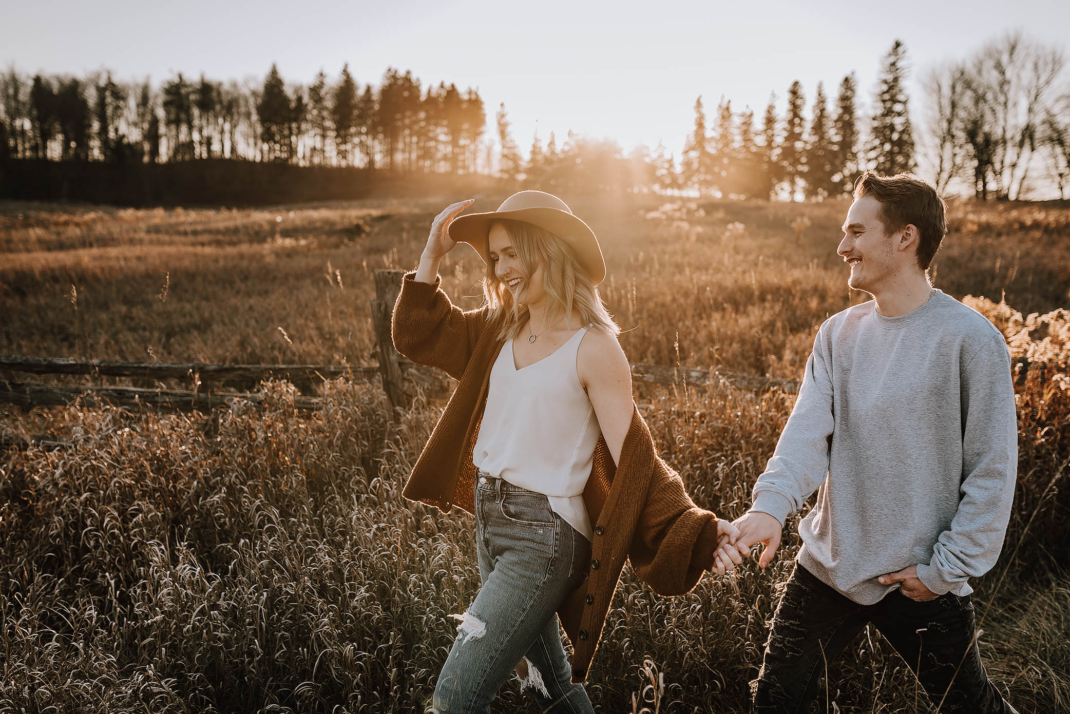 sunset couple shoot