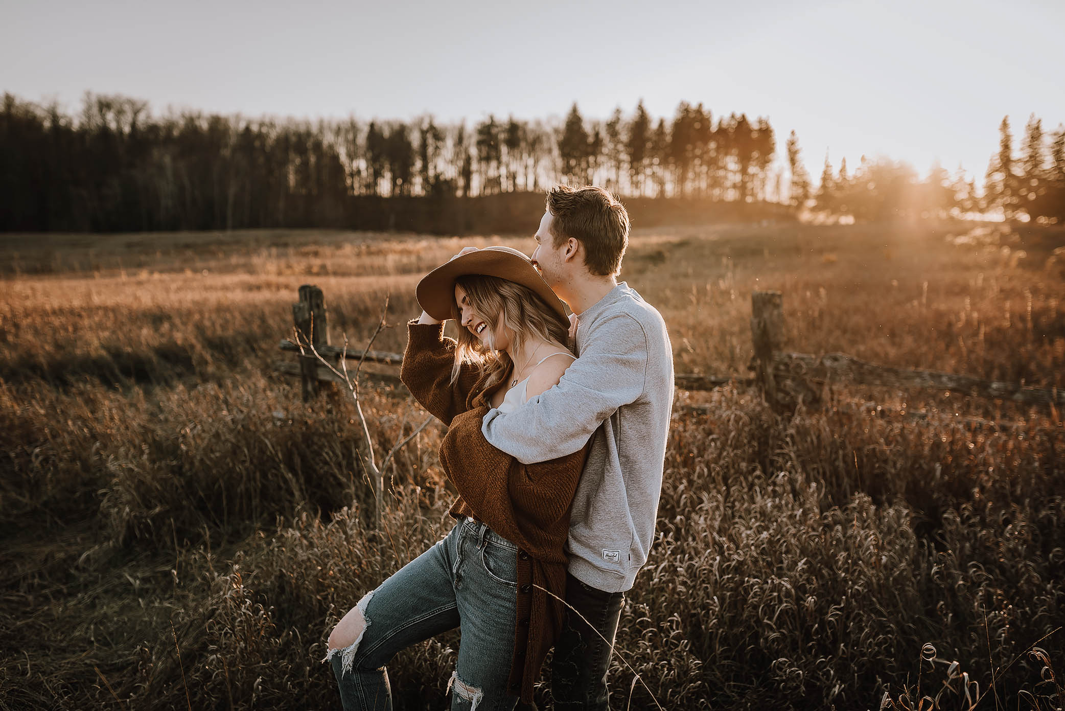 sunset couple shoot