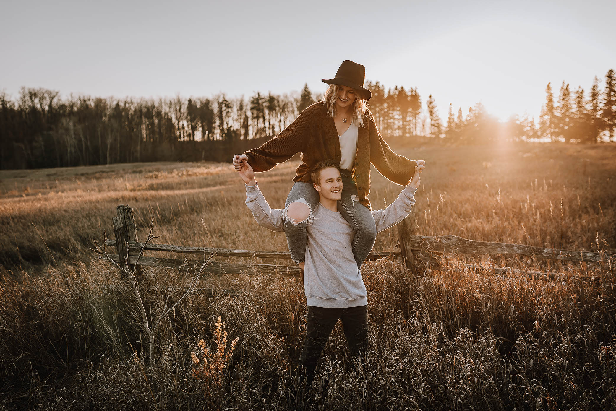 sunset couple shoot