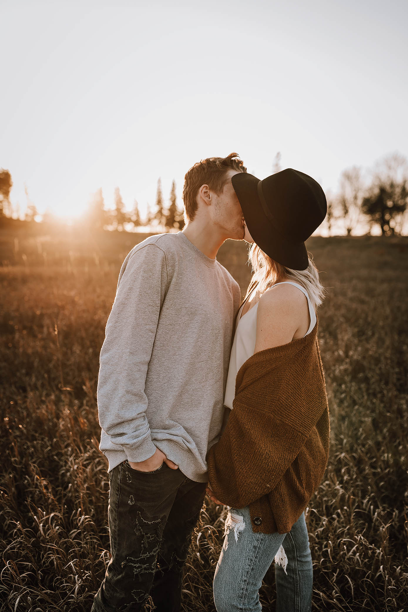 sunset couple shoot