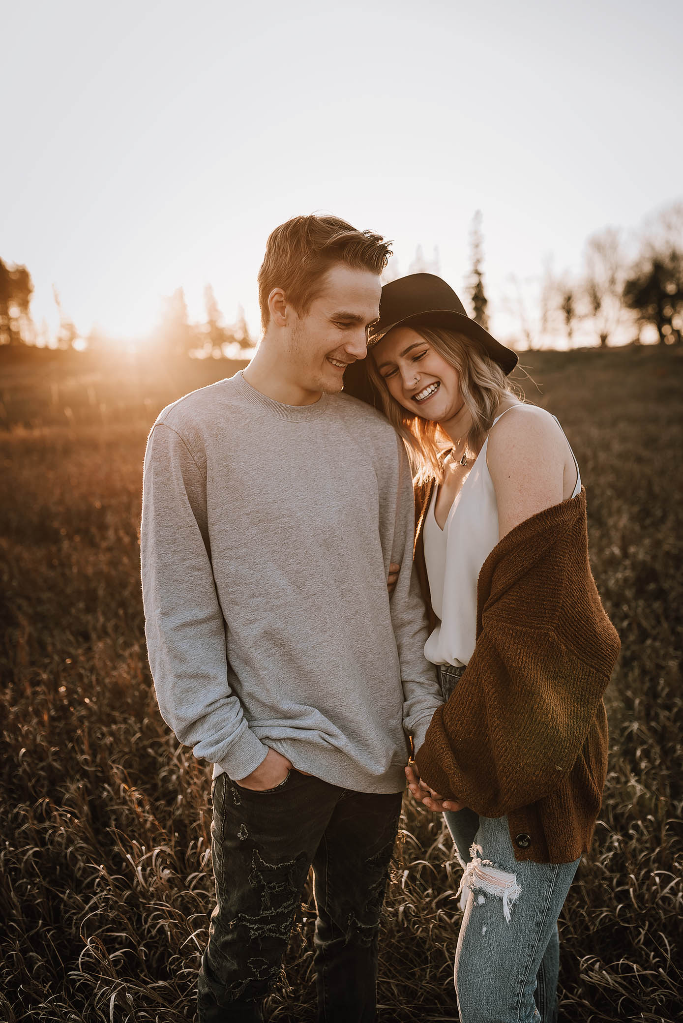 sunset couple shoot