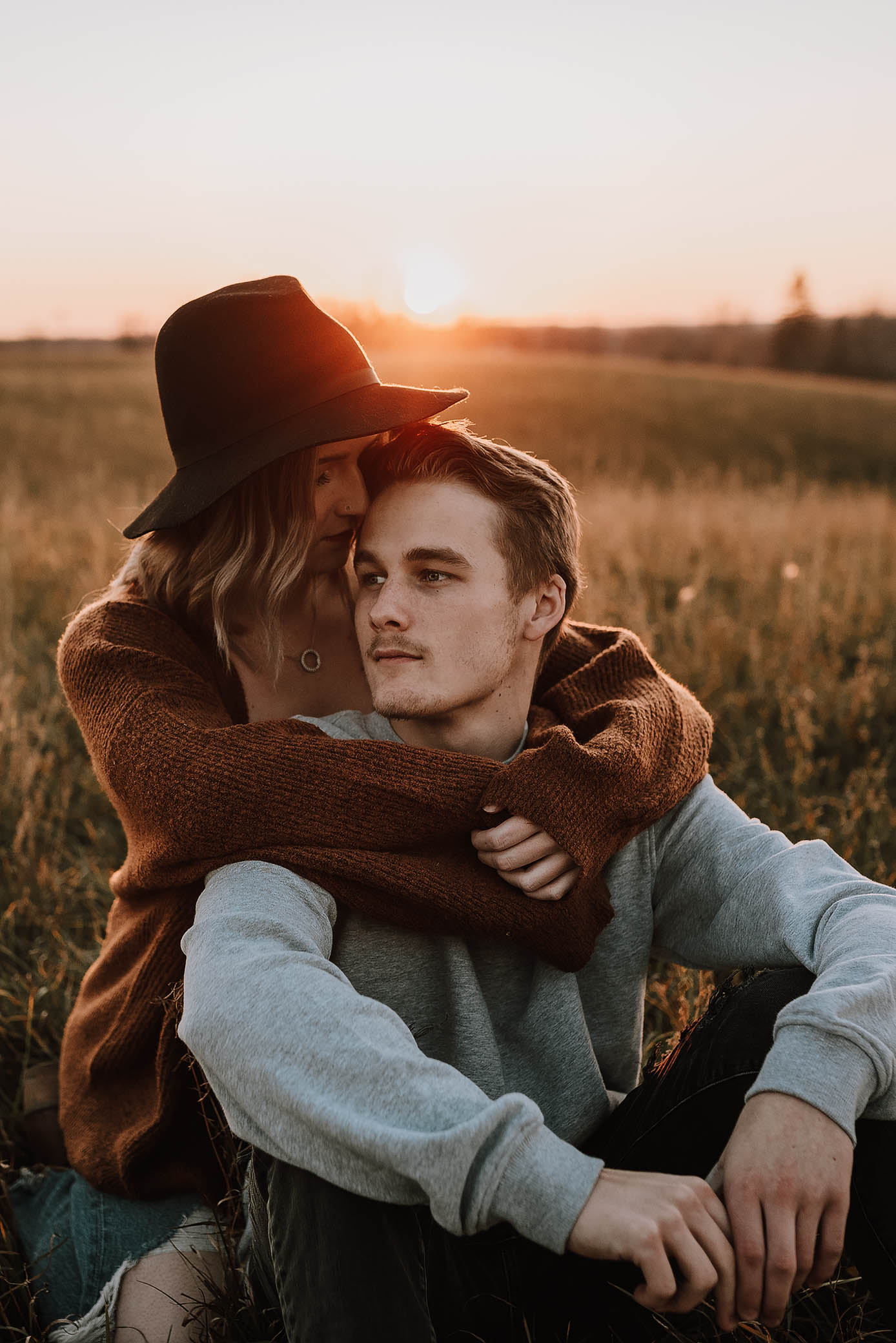 sunset couple shoot