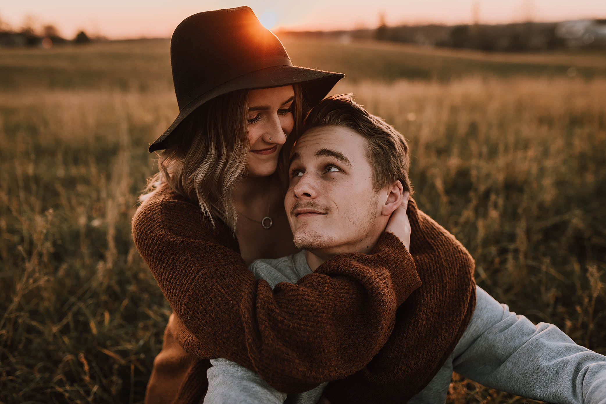 sunset couple shoot