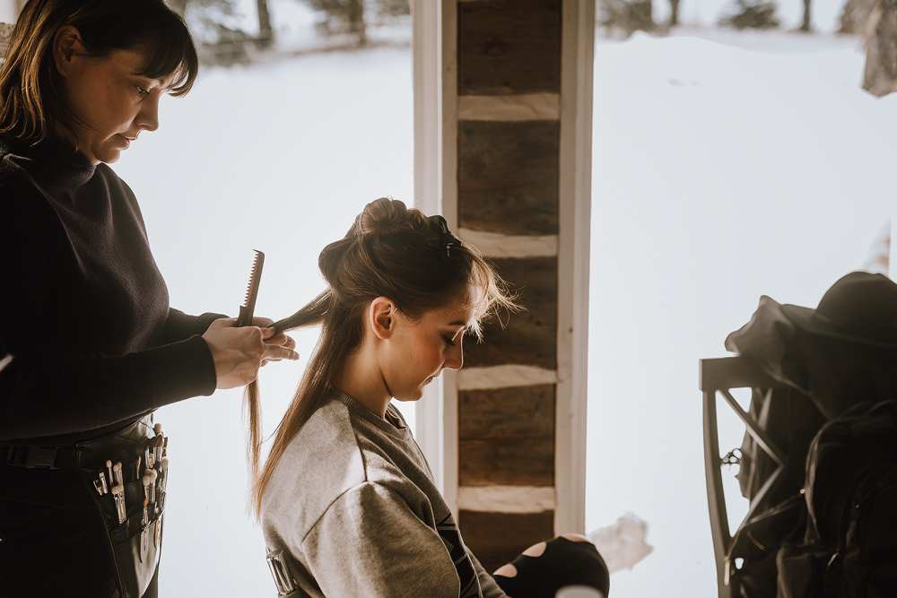 winter cabin elopement