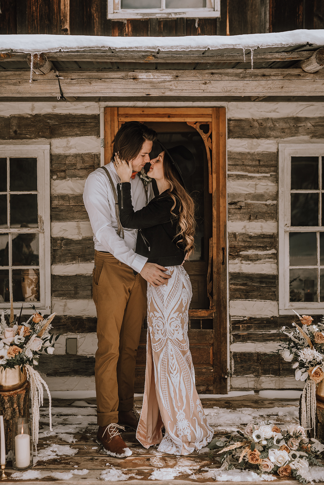 winter cabin elopement