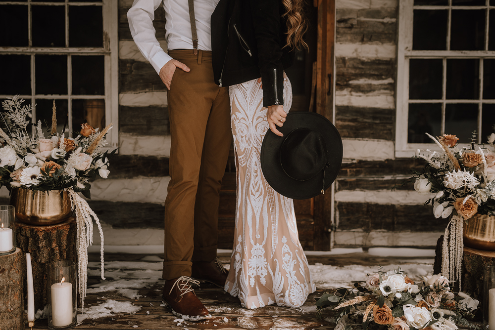 winter cabin elopement