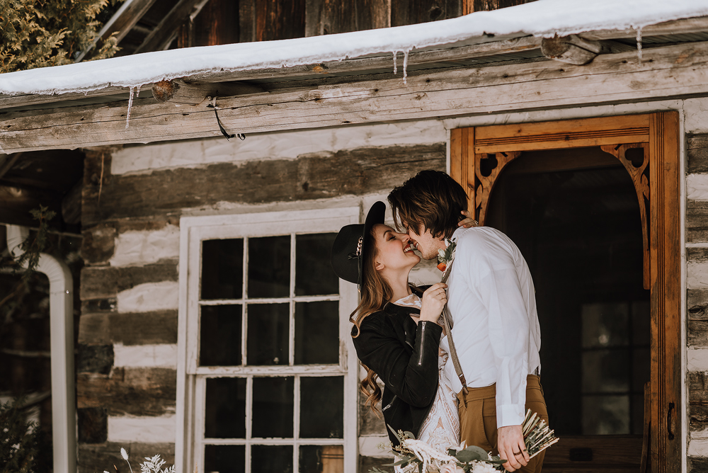 winter cabin elopement