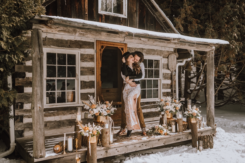 winter cabin elopement