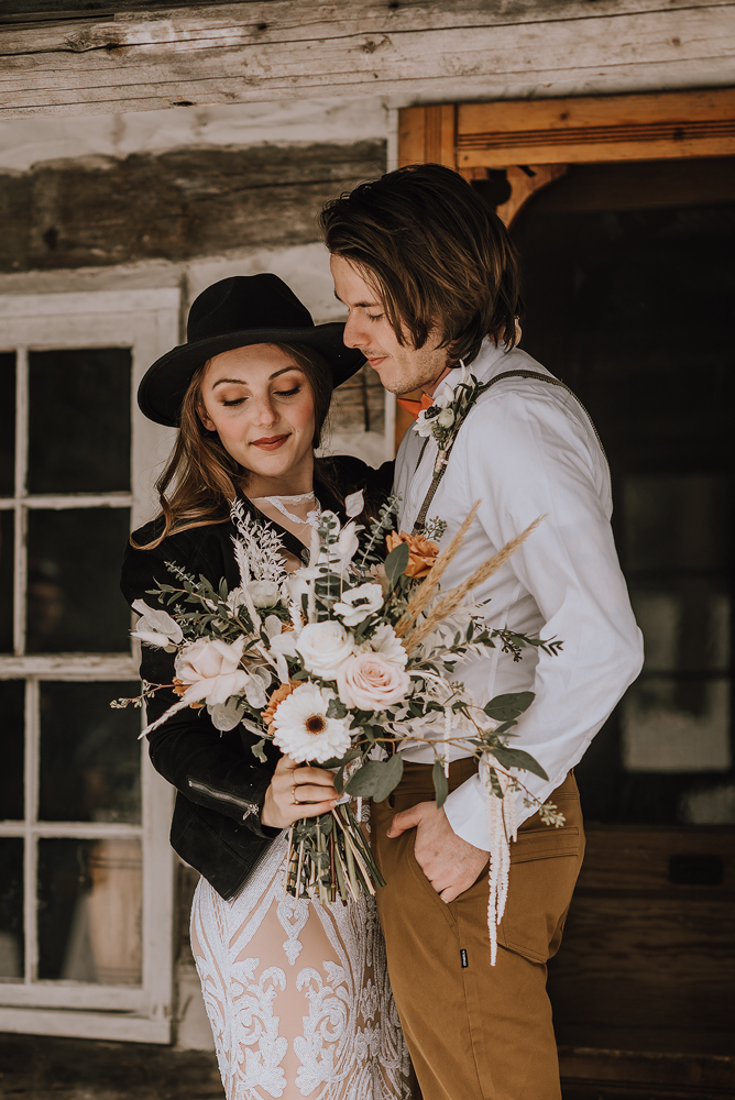 winter cabin elopement