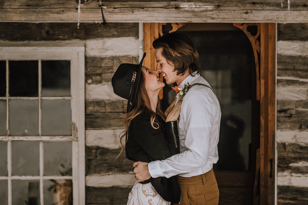 winter cabin elopement