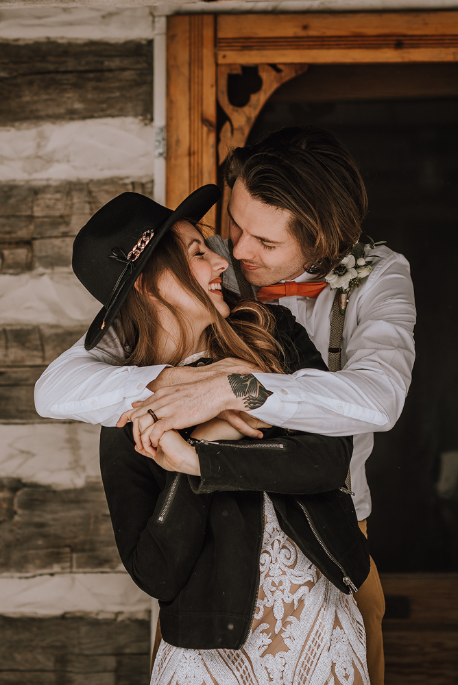 winter cabin elopement