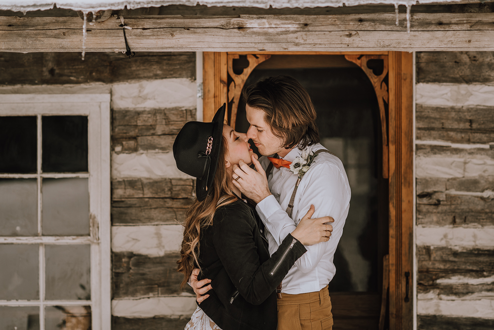 winter cabin elopement