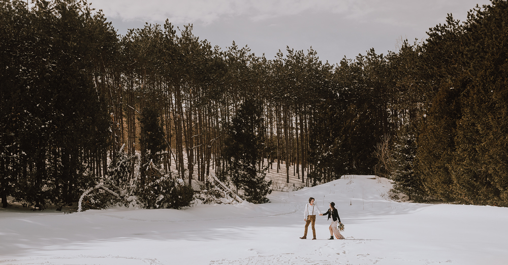 winter cabin elopement