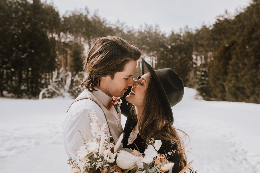 winter cabin elopement