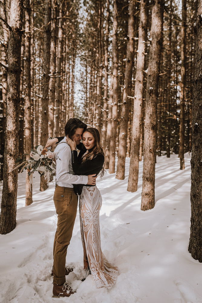 winter cabin elopement