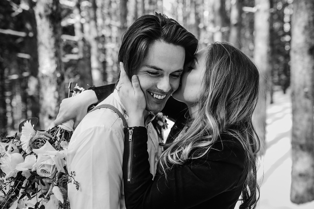 winter cabin elopement