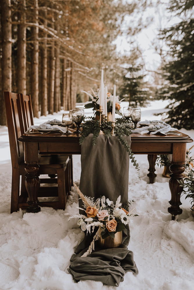 winter cabin elopement