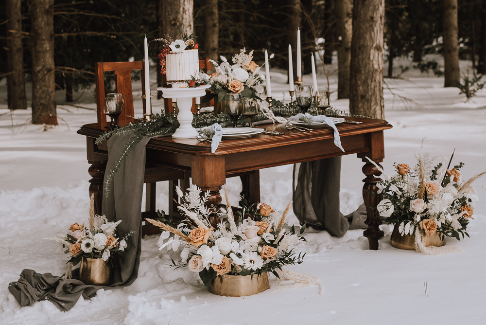 winter cabin elopement