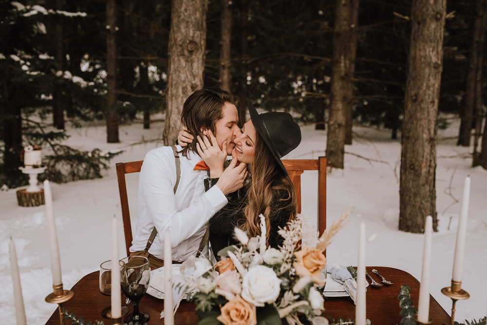 winter cabin elopement