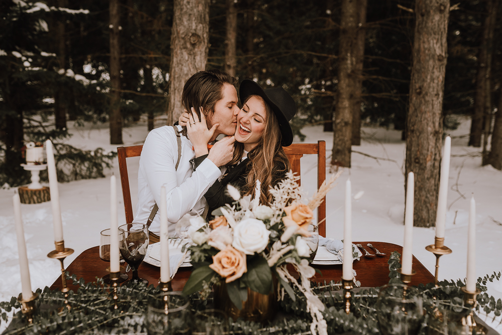 winter cabin elopement