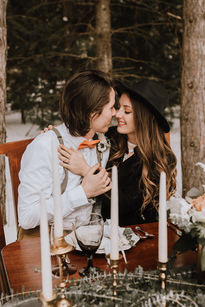 winter cabin elopement