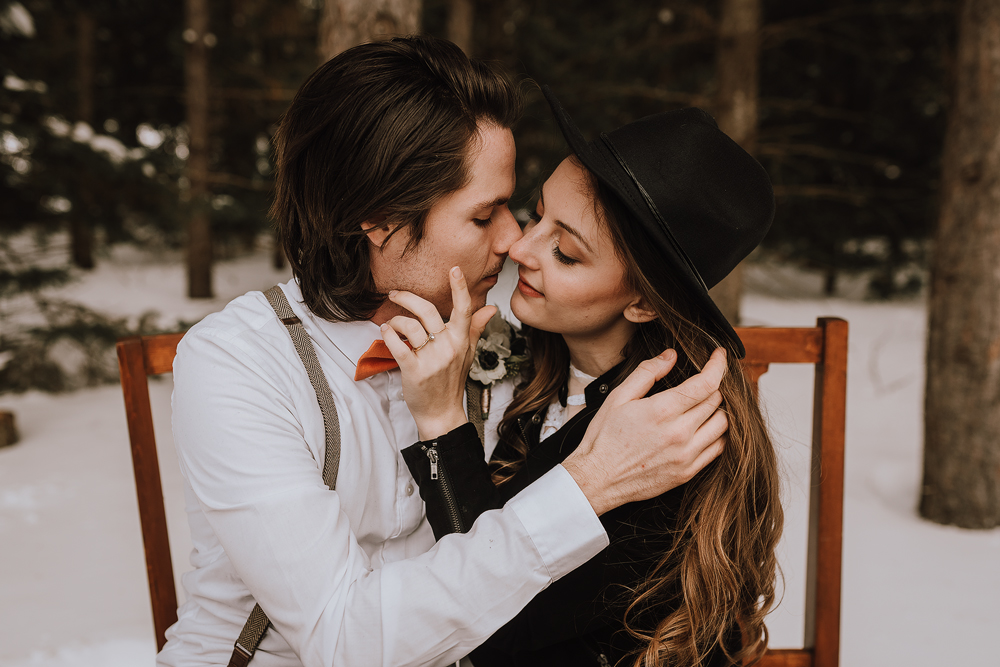 winter cabin elopement