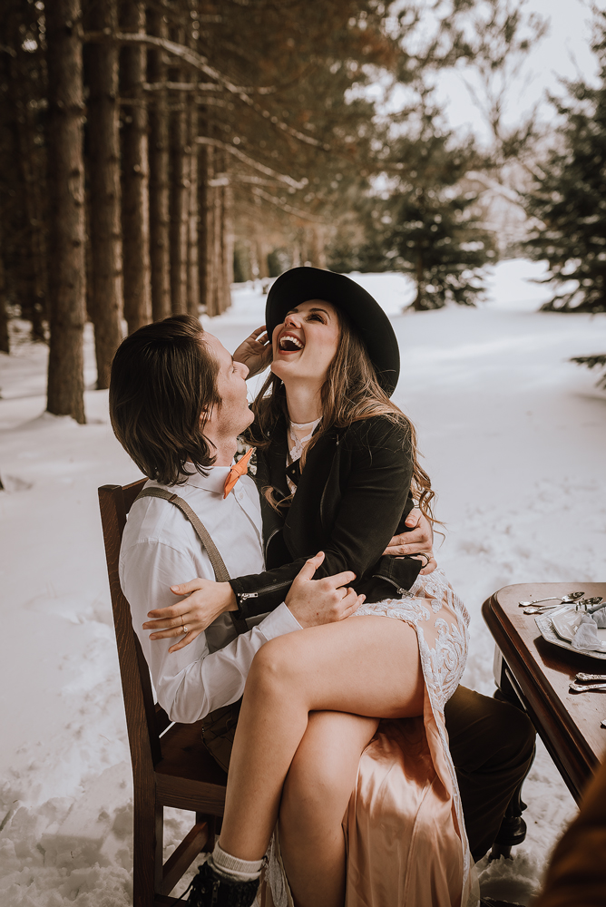 winter cabin elopement