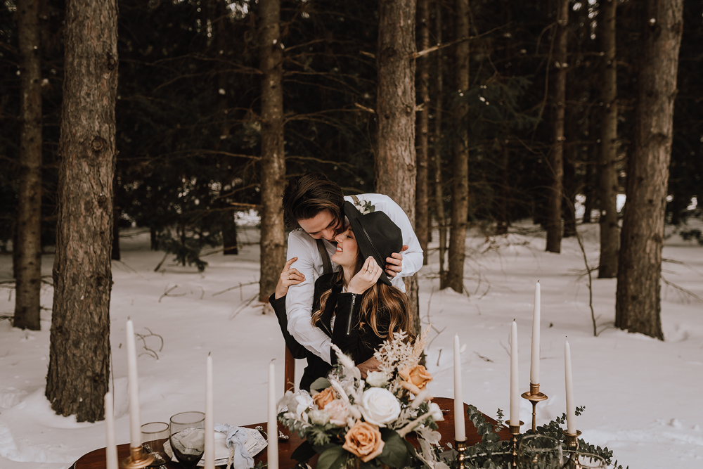 winter cabin elopement