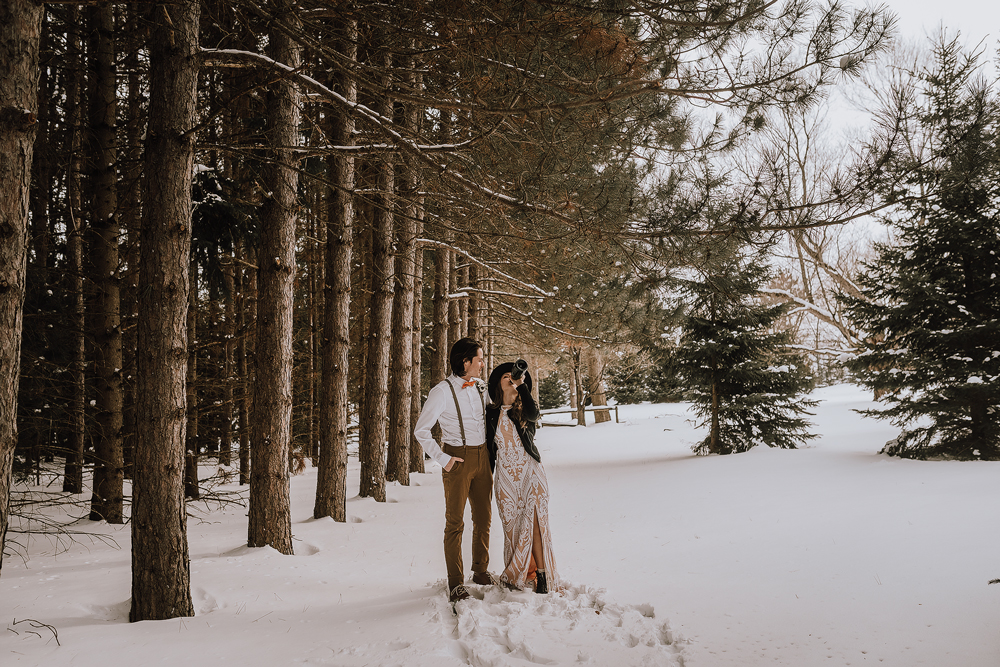 winter cabin elopement