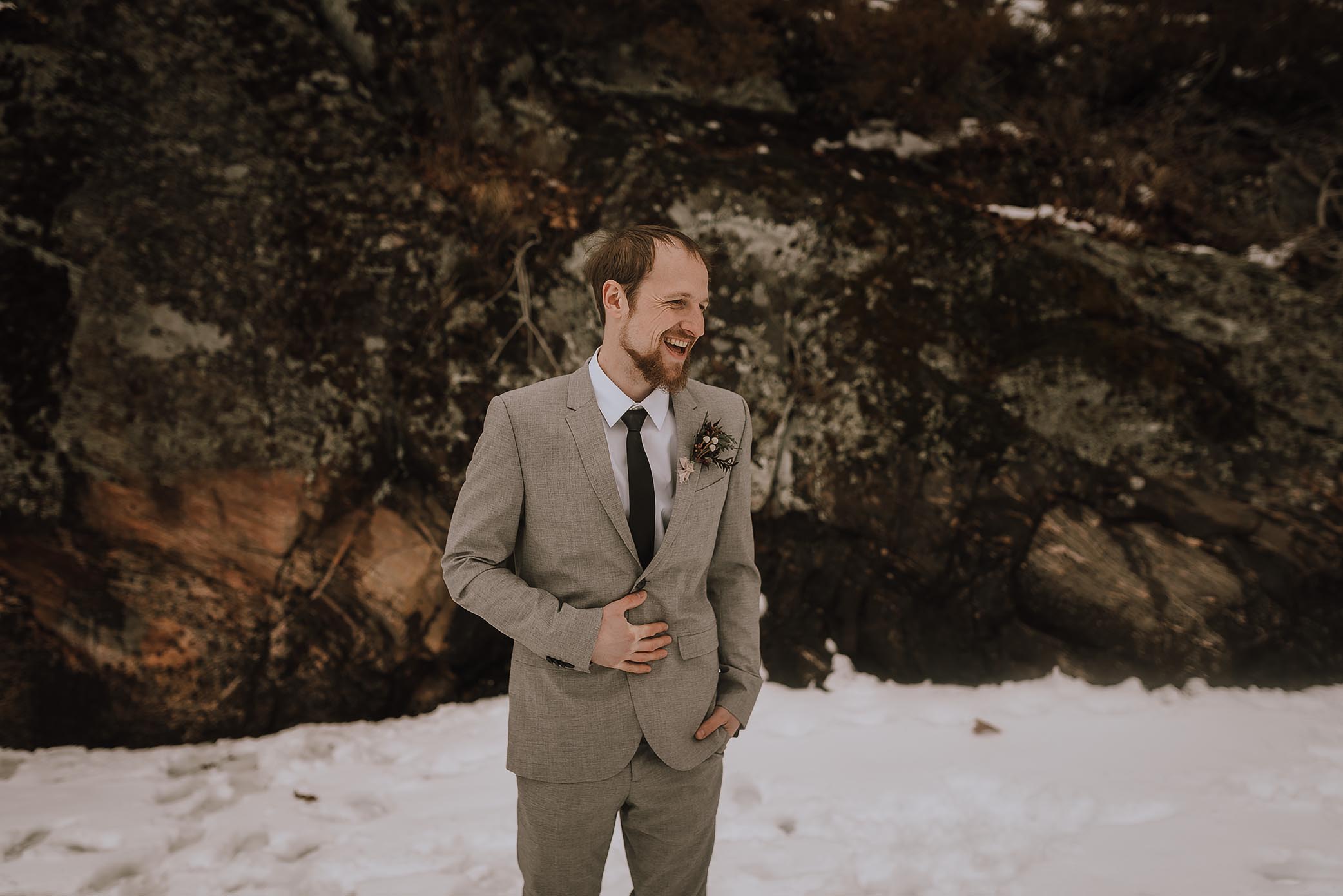 intimate winter elopement