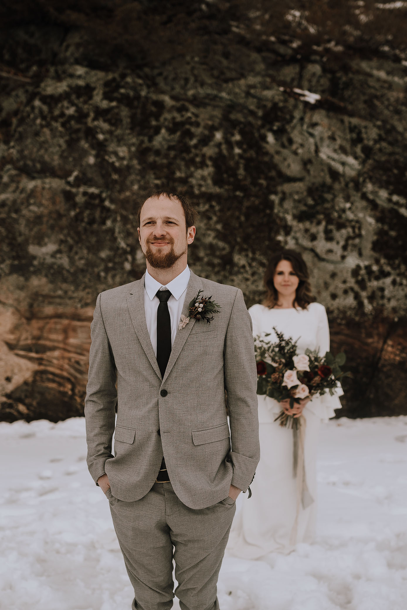 intimate winter elopement