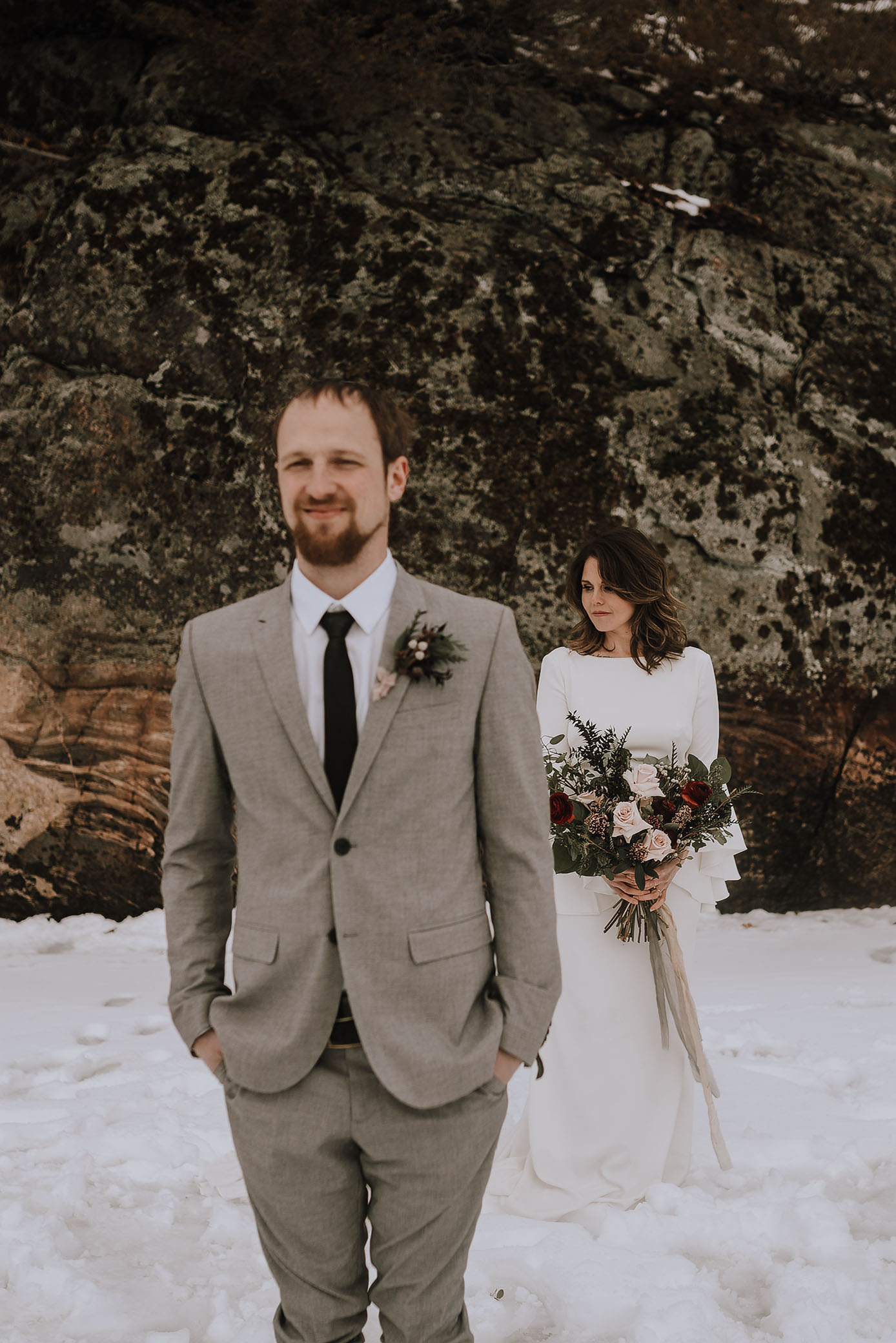 intimate winter elopement