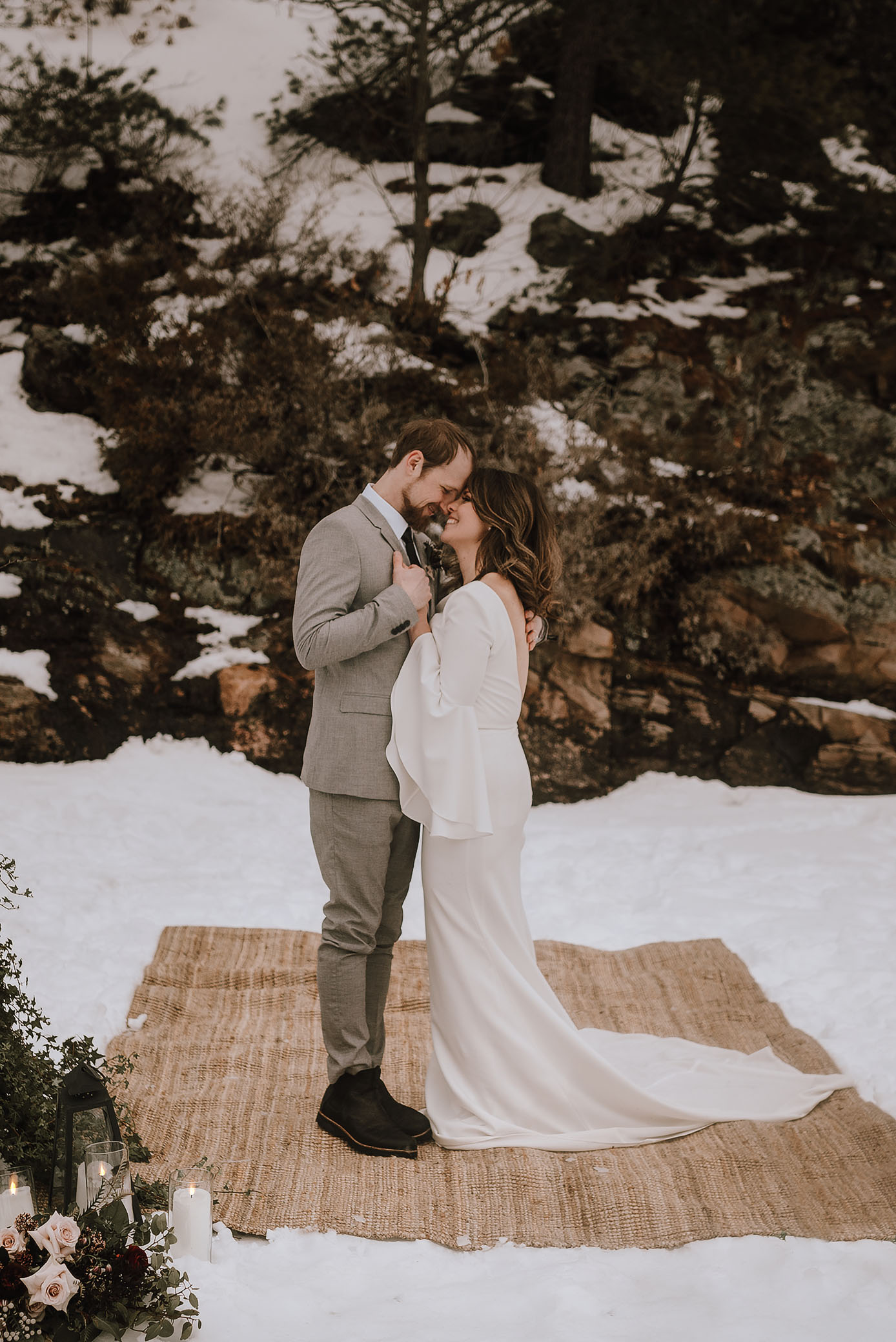 intimate winter elopement