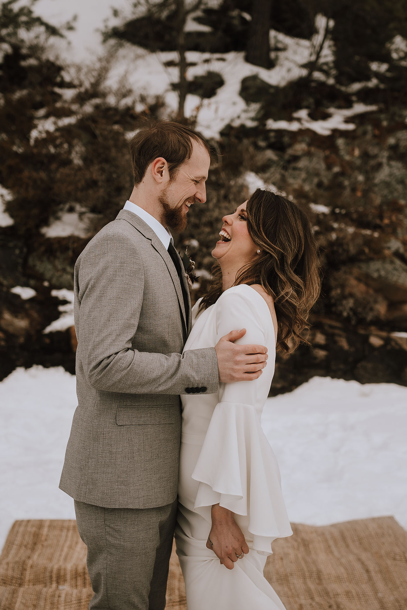 intimate winter elopement