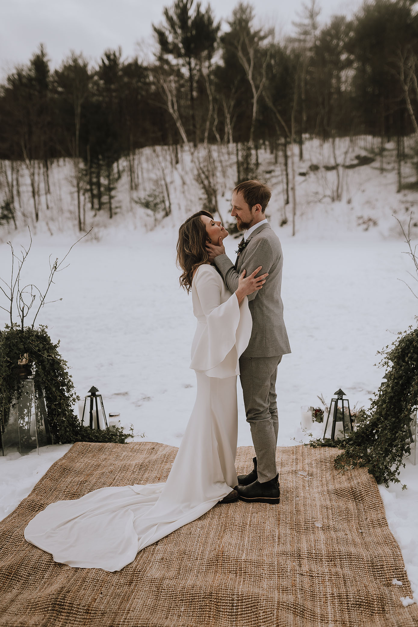 intimate winter elopement