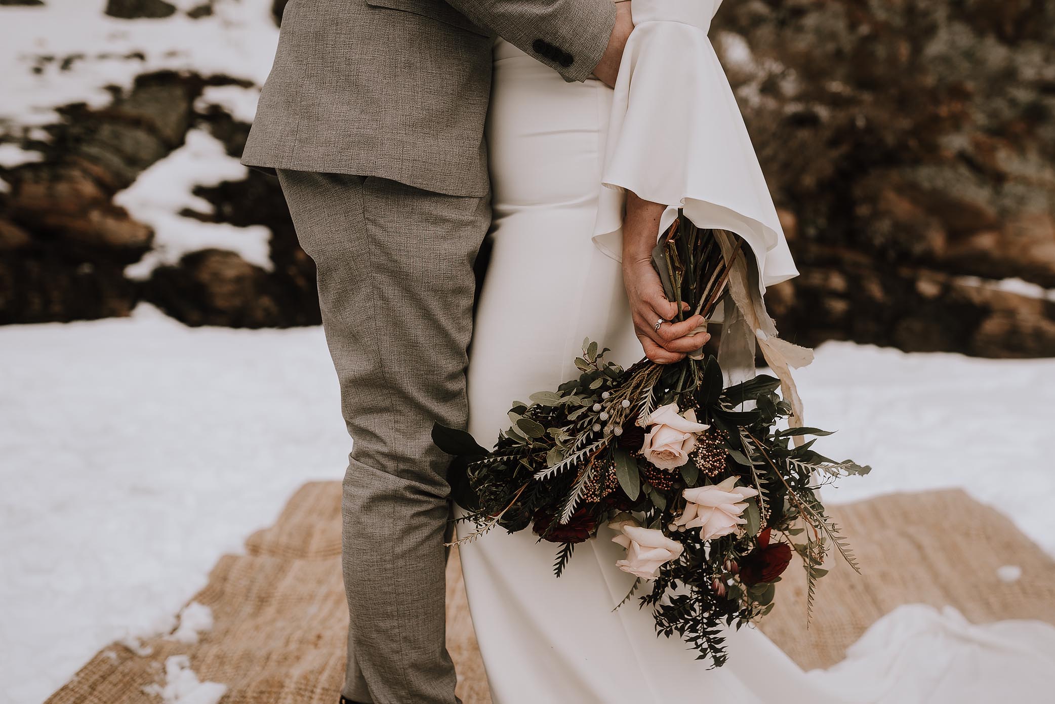 intimate winter elopement