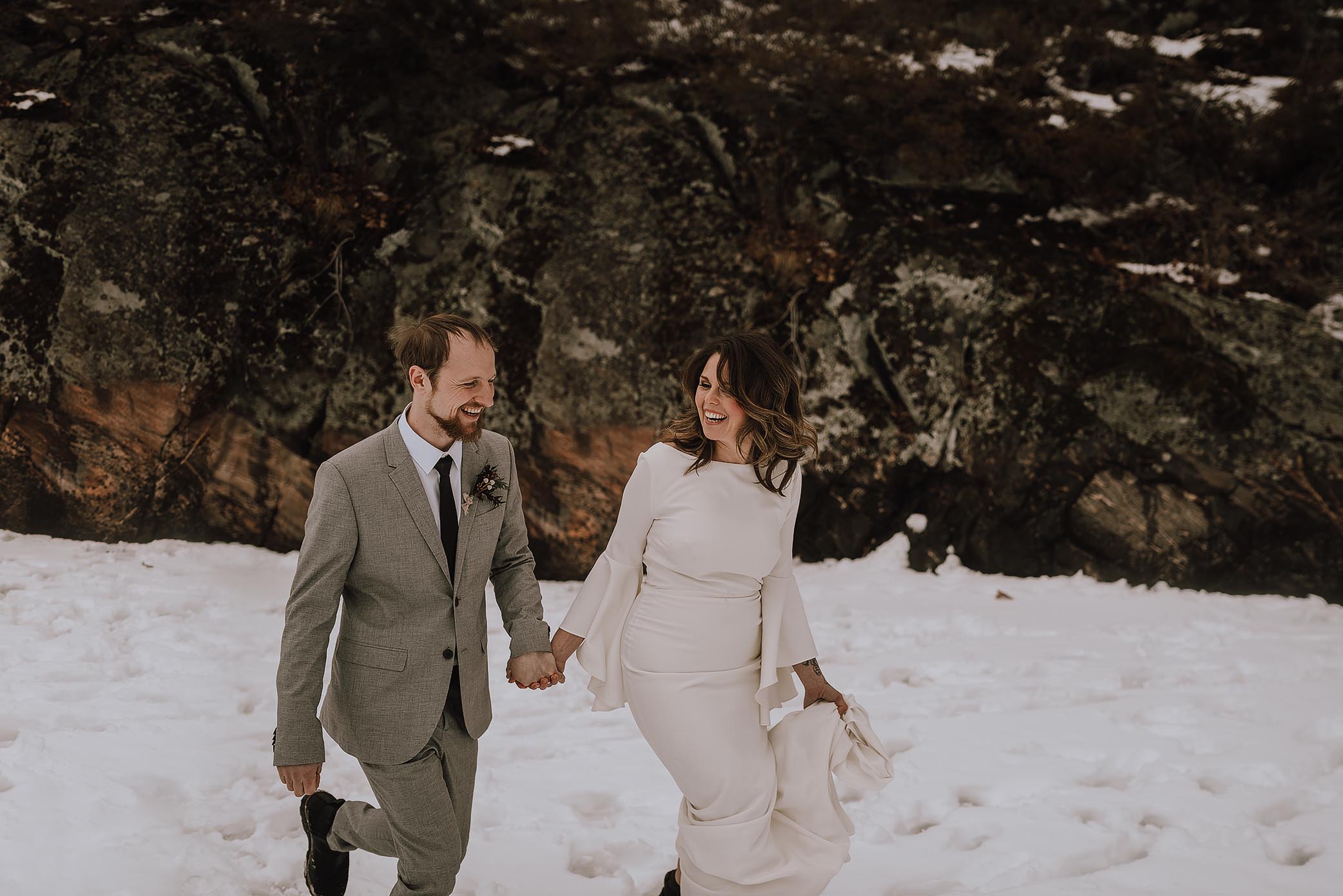 intimate winter elopement