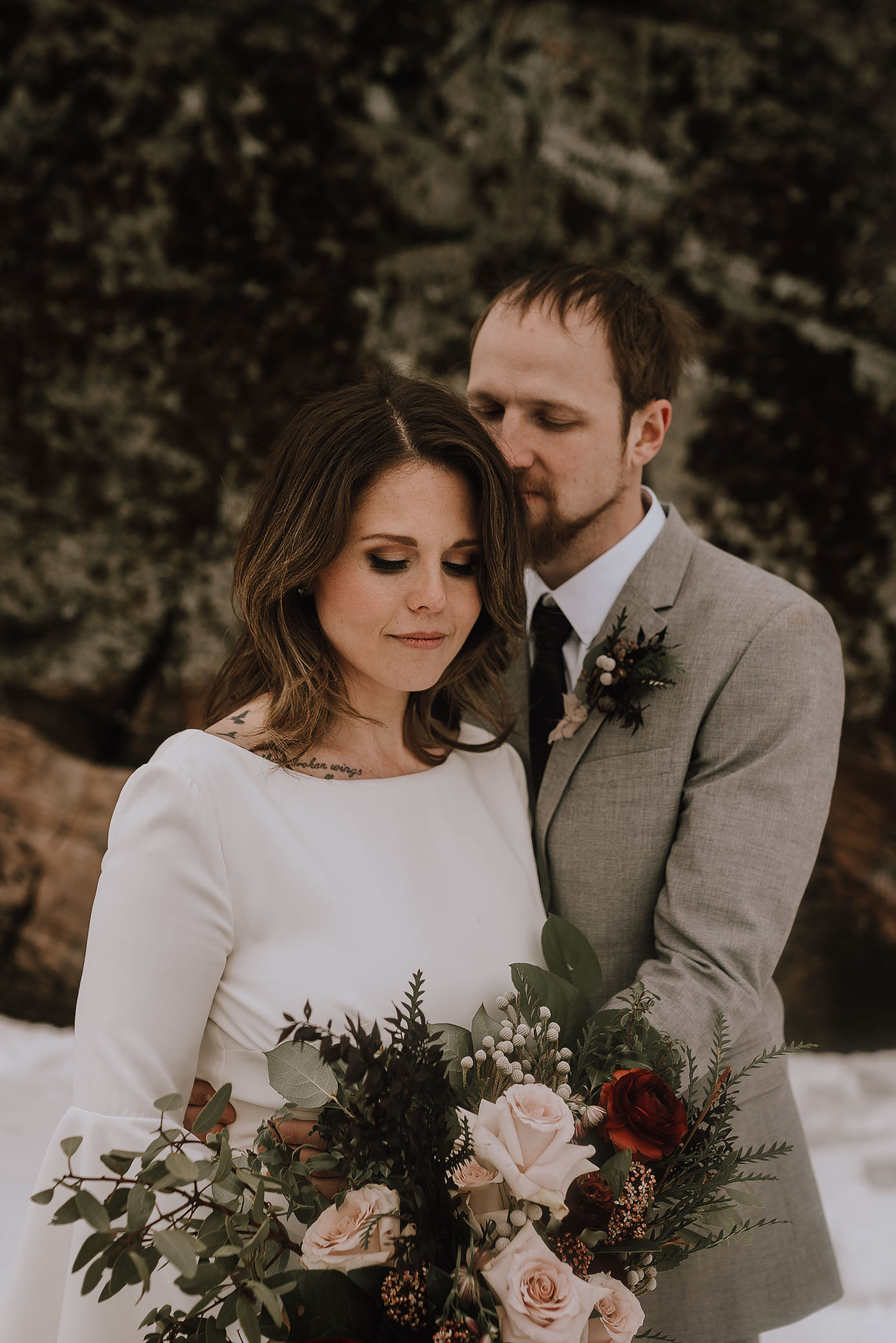 intimate winter elopement