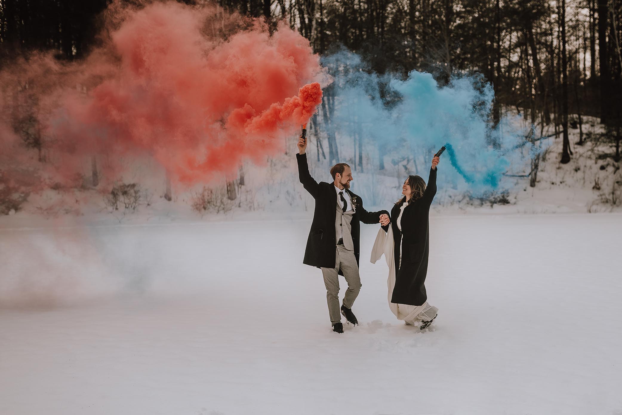 intimate winter elopement