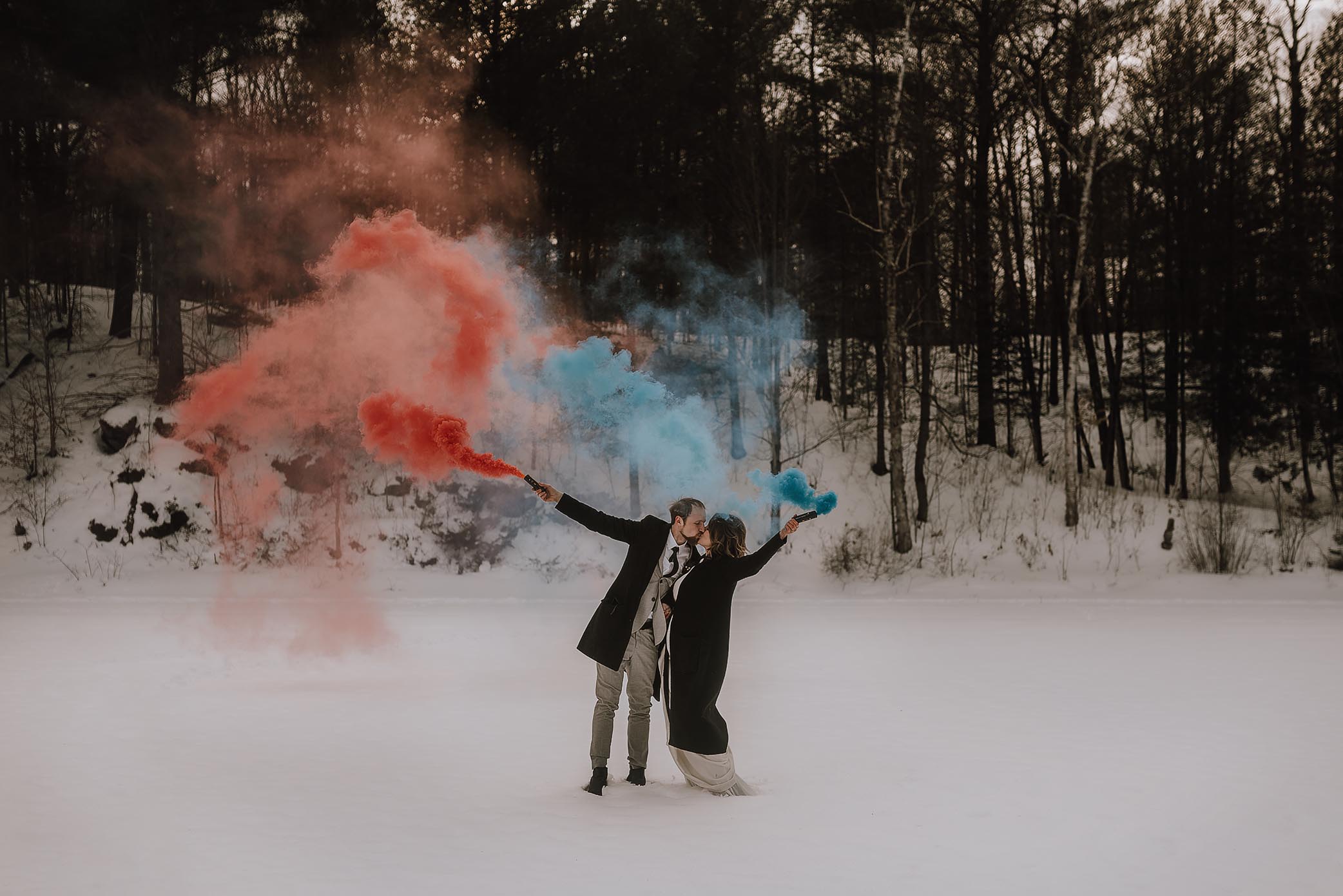 intimate winter elopement