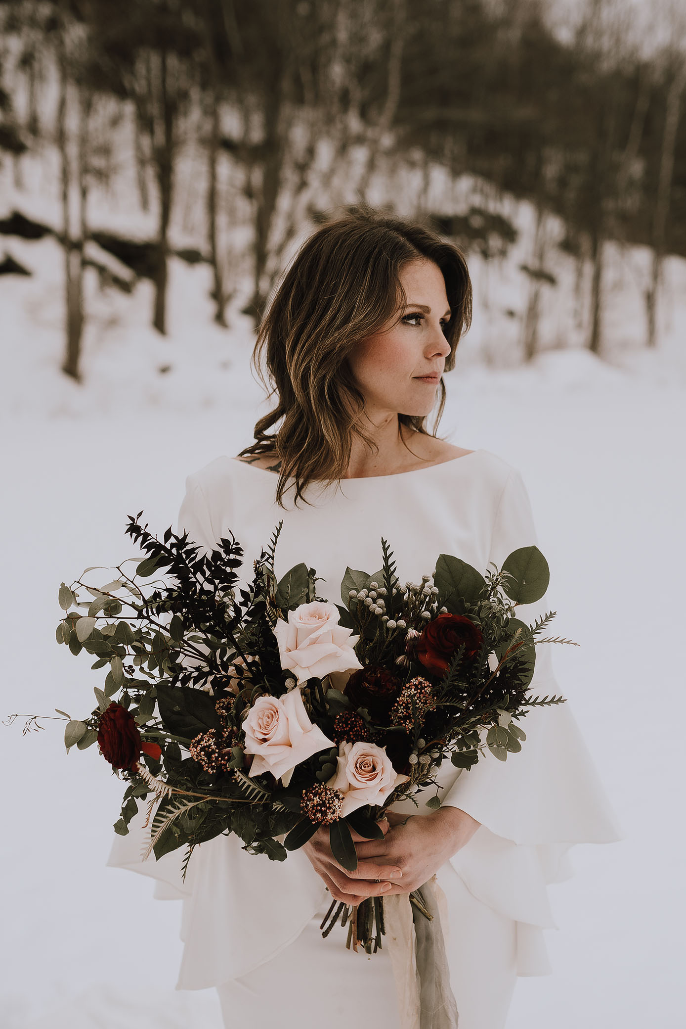 intimate winter elopement